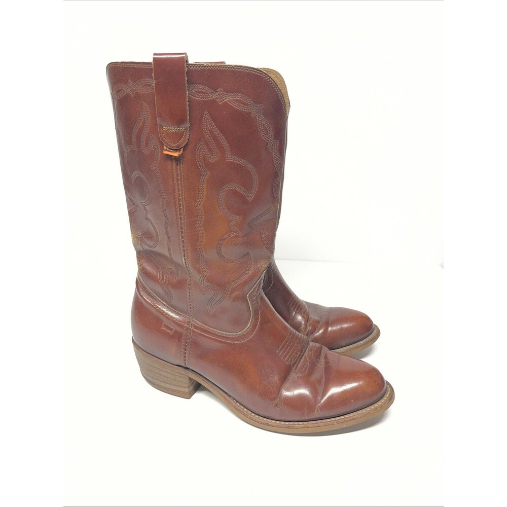 Vintage Levi's Orange Tab Cowboy Western Boots Mens Size 11 M Brown Leather